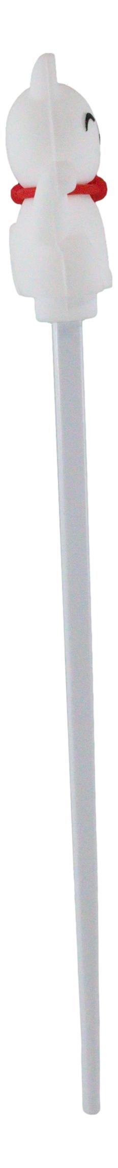 Ebros White Maneki Neko Reusable Training Chopsticks Set With Silicone Helper