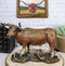 Western Lifelike North American Texas Longhorn Cattle Cow Steer Figurine 11.5"L