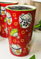 Red Maneki Neko Lucky Cats Ceramic Travel Mug Cup 12oz With Lid Hot Or Cold