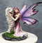 Large Lavender Fairy Embracing Siberian White Tiger Statue Fantasy Home Decor