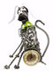 Sitting Beagle Dog Hand Made Metal Wine Bottle Holder Caddy With Analog Clock