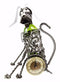 Sitting Beagle Dog Hand Made Metal Wine Bottle Holder Caddy With Analog Clock