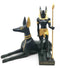 Classical Egyptian Afterlife Deity Anubis Jackal Dog and Man Form Figurine Set