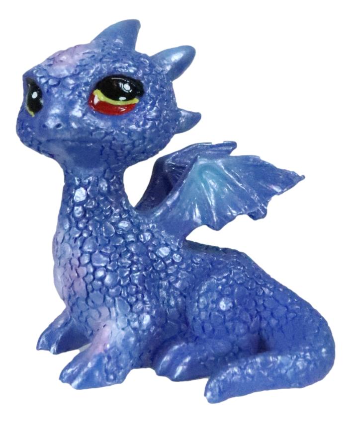 Cloud Blue And Purple Sapphire Baby Dragon Collectible Small Dragon Figurine