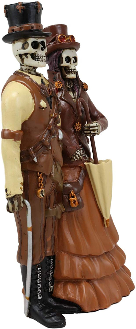 Ebros Day of The Dead DOD Steampunk Skeleton Lady and Gentleman Couple Figurine - Ebros Gift