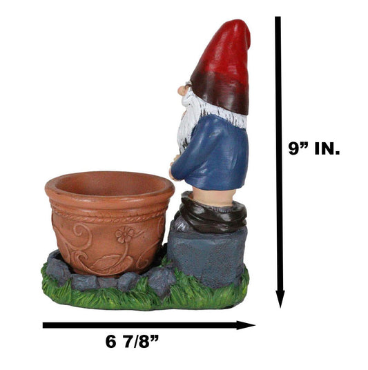 Whimsical Garden Naughty Gnome Pants Butt Down Peeing Planter Vase Pot Statue - Ebros Gift