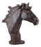 Large Antique Bronze Resin Finish Stallion Horse Head Bust Statue 20.25"Long