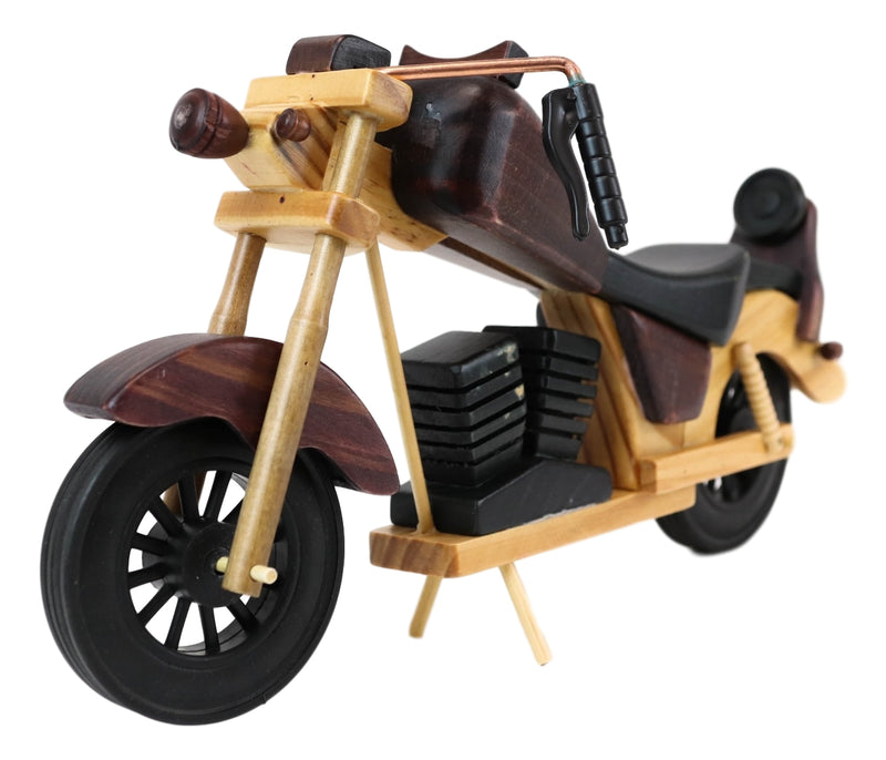 Hand Made Wood Retro Style Flathead Chopper Motorcycle Bike Wine Holder Figurine