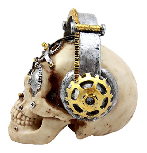 Ebros Steampunk Cyborg R&B Funk Music Fanatic with Headphone 5.75"L Figurine
