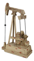 Rustic Vintage Nodding Donkey Pumpjack Oil Derrick Rig Faux Wood Sculpture