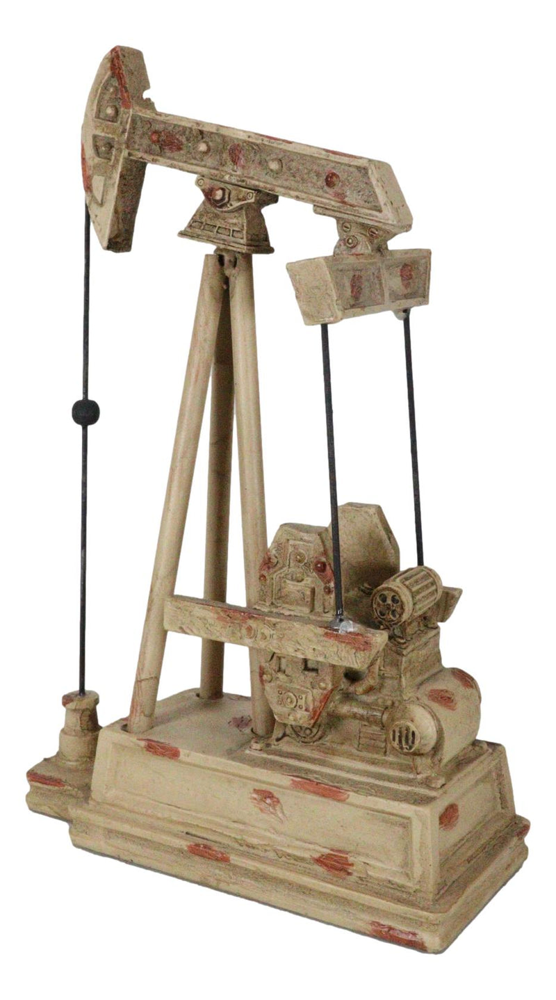 Rustic Vintage Nodding Donkey Pumpjack Oil Derrick Rig Faux Wood Sculpture