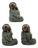 Ebros Small Charm Wise See Hear Speak No Evil Lucky Buddha Statues 4"Tall Bodhisattva Eastern Enlightenment Hotei Figurines