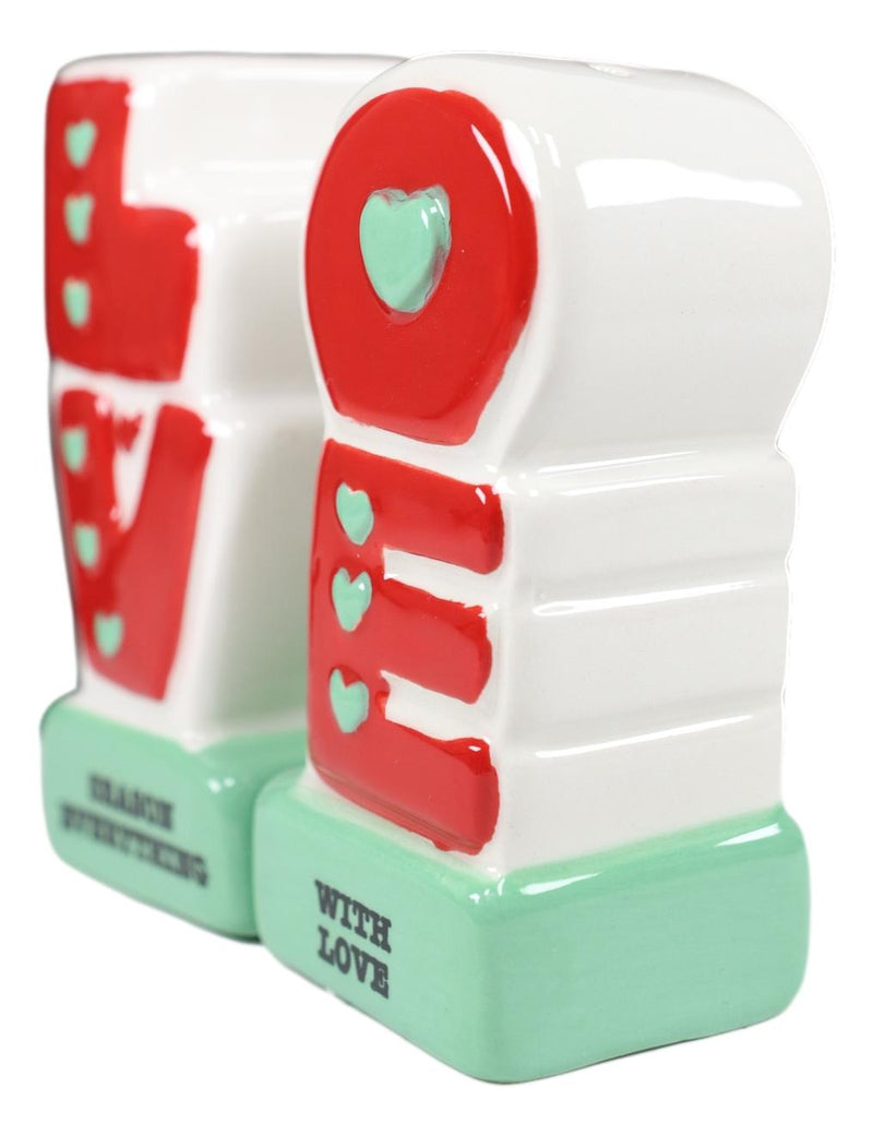 Ebros Season Everything With LOVE Word Cutout Art Magnetic Salt And Pepper Shakers Set