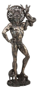 Large Cernunnos Statue 18"H Celtic Horned God Wiccan Figurine Maxine Miller Art