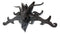 Ebros Large 34" Wide Goat of Mendes Baphomet Head with Pentagram Star and Hell Fire Wings Wall Decor Plaque Entrance Overdoor Pediment Door Hanger 3D Wall Art Horned God