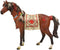 Ebros Spirit Horse with Painted Tapestry Saddle Hand Crafted Statue 9.5" Long