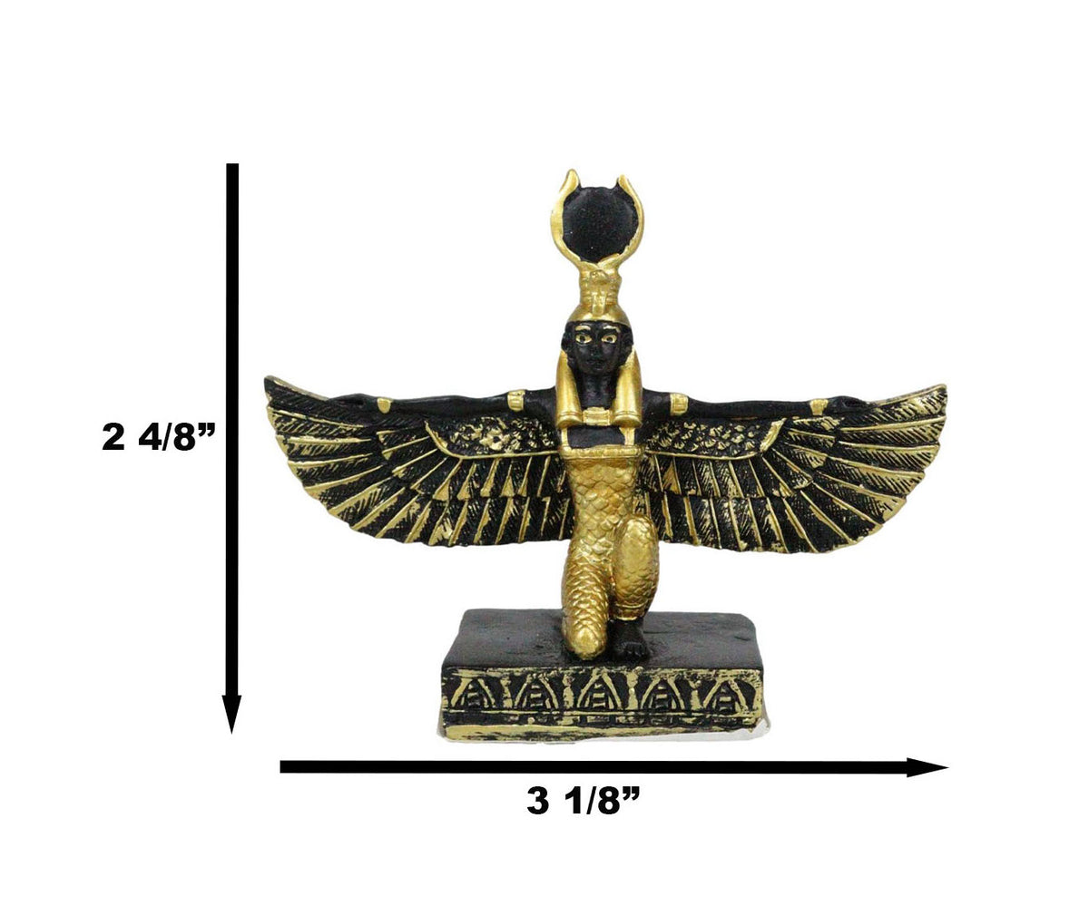 Egyptian Goddess Of Motherhood Isis With Open Wings Dollhouse Miniature Statue