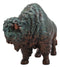 Ebros Gift Native American Bison Buffalo Decorative Resin Figurine Finished in Green Patina Faux Bronze 8.5" Long Symbol of Abundance and Manifestation Animal Totem Spirit Home Accent Decor