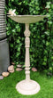 Rustic White Cast Iron Hummingbird Victorian Bird Feeder Bath Garden Statue 23"H