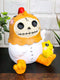 Ebros Furry Bones Chicken Nugget with Yellow Chick Figurine 3.5" Tall Skeleton