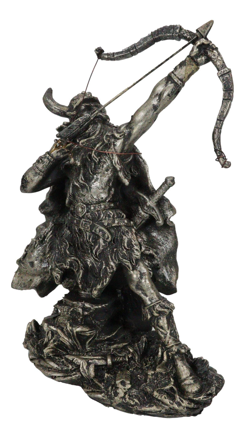 Viking Berserker Warrior With Bull Horn Helmet Shooting Arrow With Bow Figurine