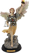 Ebros Byzantine Archangel Saint Uriel Statue with Brass Name Plate Wooden Base
