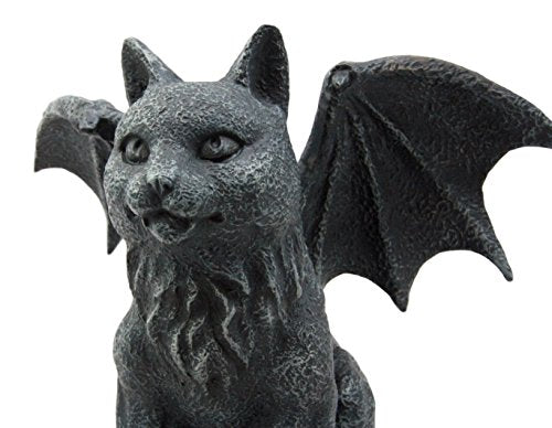 Gothic Guardian Winged Feline Cat Vampire Gargoyle Desktop Paperweight Figurine