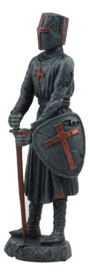 Holy Roman Empire Crusader Knight With Sword And Shield Statue Suit Of Armor