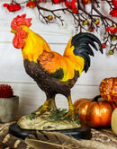 Ebros Proud Country Chicken Rooster Statue with Base 7.5" Tall Resin Sculpture in Vivid Colors