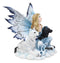 Ebros Blue Frozen Fairy Embracing Black and White Direwolves Statue 9" Long Fantasy FAE Pixie with Wolves in Snow Woodlands Tundra Scenery Figurine Decor of Wolf Timberwolf Fantasy Magic Nymph