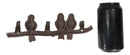 Cast Iron Rustic Western Lovebirds Perching On Twig Branch 3-Pegs Wall Coat Hook