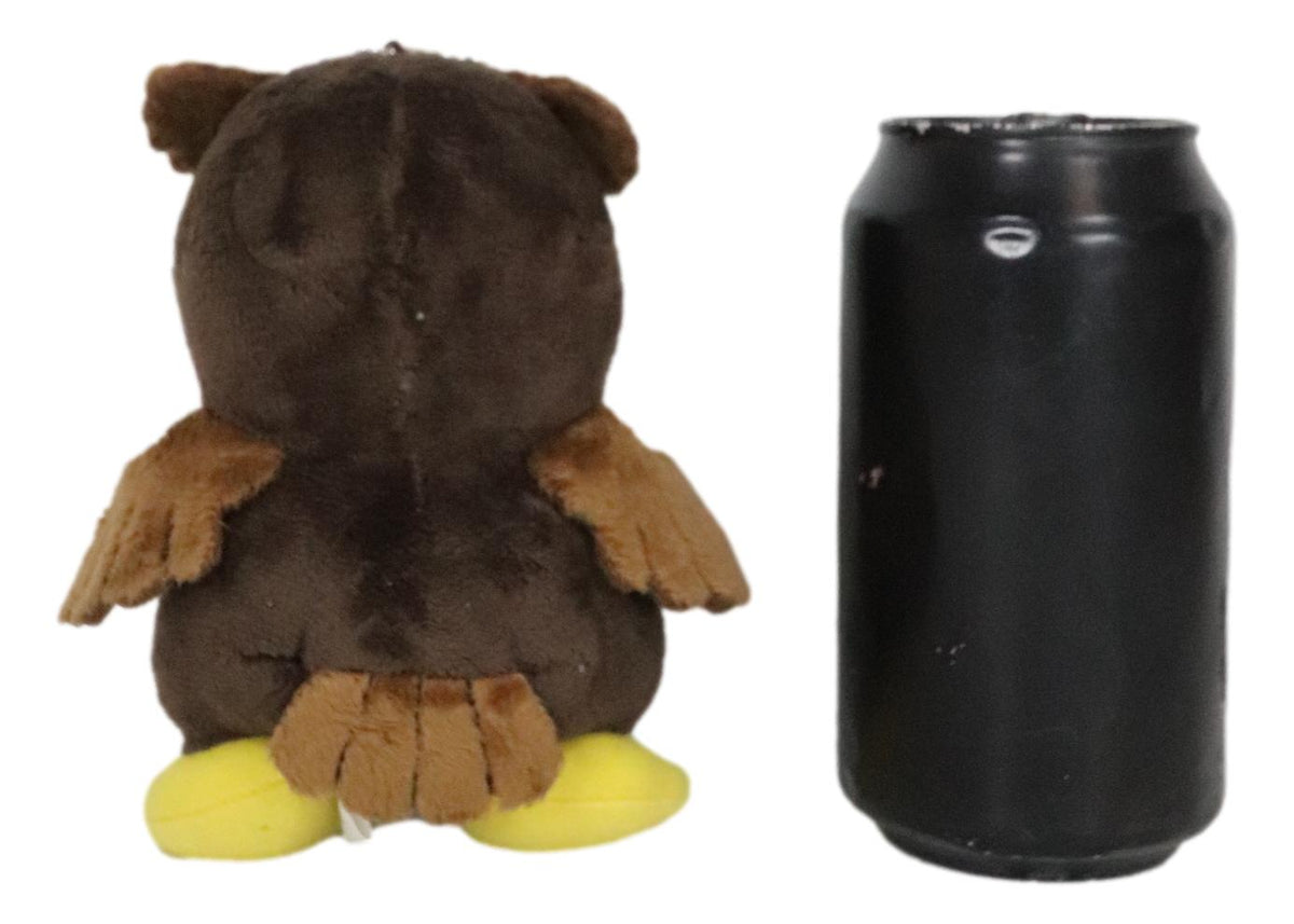 Ebros Furry Bone Skeleton Hootie The Brown Owl Plush Toy Doll Collectible 5.75"H