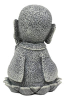 Ebros Zen Meditating Japanese Jizo Monk W/ Tilted Head On Lotus Statue 4" Tall