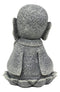 Ebros Zen Meditating Japanese Jizo Monk W/ Tilted Head On Lotus Statue 4" Tall