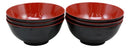 Asian Red Black Melamine Ramen Udon Pho Gourmet Soup Bowls Pack Of 6 Set 52oz