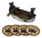 Ebros Gift Rustic Woodlands 3 Black Bears Family On Paddle Canoe Boat Bear Paw Coaster Set 4 Round Coasters with Figurine Holder 7" Long Cabin Lodge Mountain Lake Side Home Decor Kitchen Accent