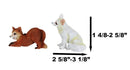 Set Of 6 Whimsical Pet Pals Playful Red And White Baby Fox Cubs Mini Figurines