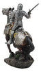 Medieval Swordsman Knight With Suit Of Armor Charging On Calvary Horse Statue