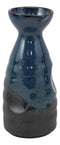 Ebros Gift Blue And Black Horizon Sky Glazed Ceramic Pottery Heaven And Earth 'Ten To Ji' Design Japanese Rice Wine Sake Set 4 Pieces Of 1 Tokkuri Serving Flask 10oz With 3 Ochoko Cups 2oz