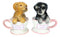 Black Chocolate Teacup Dachshund Puppies Puppy Love Ceramic Salt Pepper Shakers