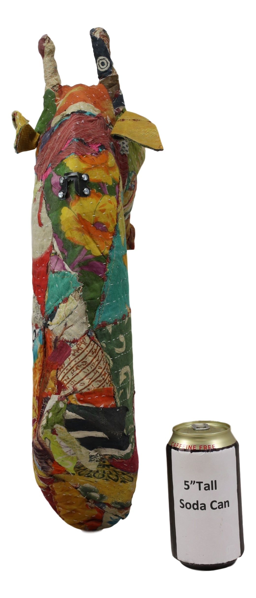 Safari Wild Giraffe Hand Crafted Paper Mache In Sari Fabric Wall Head Decor