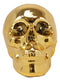 Electroplated Shiny Gold Cranium Skull Head Money Bank Resin Figurine 7.5"L