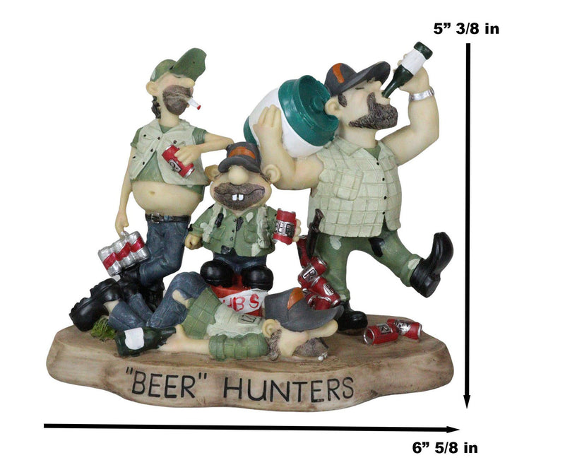 Western Redneck Men Beer Hunters Buddies Drunk On Beer Cans Kegs Party Figurine