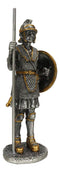 Pewter Medieval Halberdier Knight Guard With Pole Spear And Shield Figurine