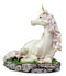 Ebros Enchanted Forest Resting Golden Horn Unicorn Figurine Sacred Unicorn Glade 7.5"L