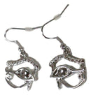 Ancient Egyptian Theme Eye Of Horus Silver Colored Stud Earrings Pair Accessory