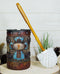 Country Rustic Western Blue Cross W/ Concho Toilet Brush and Sanitary Holder Set
