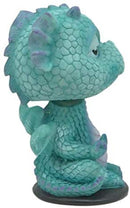 Ebros Wyrmling Baby Hatchling Blue Drake Yoga Dragon Bobblehead Figurine 4"H