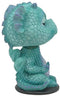 Ebros Wyrmling Baby Hatchling Blue Drake Yoga Dragon Bobblehead Figurine 4"H