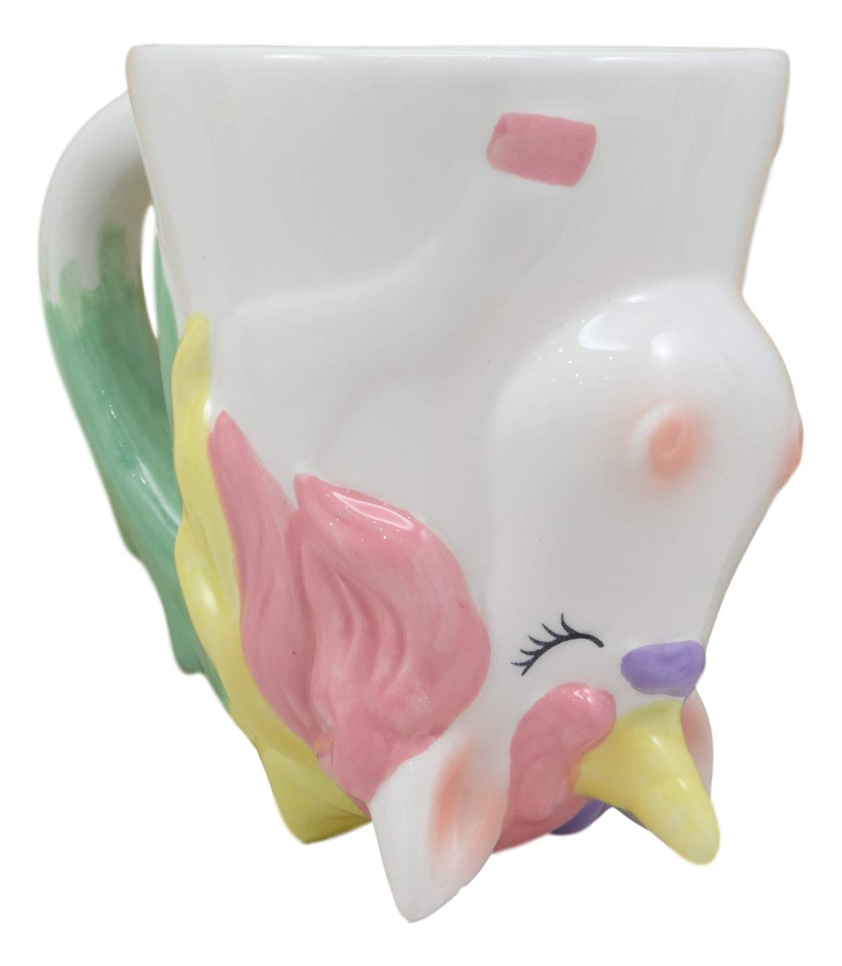Ebros Topsy Turvy Ceramic Mystical Rainbow Unicorn Smart Coffee Mug Drink Cup 11oz